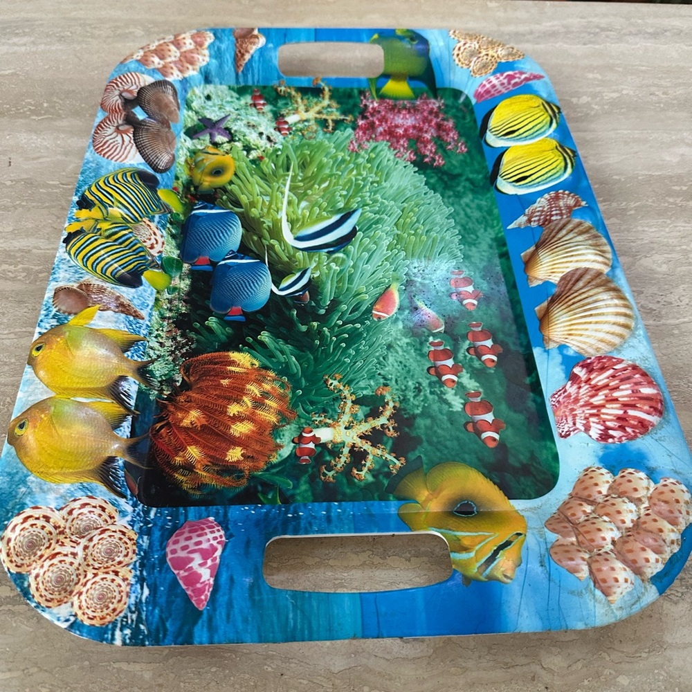 🐠 Colorful Ocean-Themed 3D Serving MELAMINE Tray TROPICAL FISH 🐠